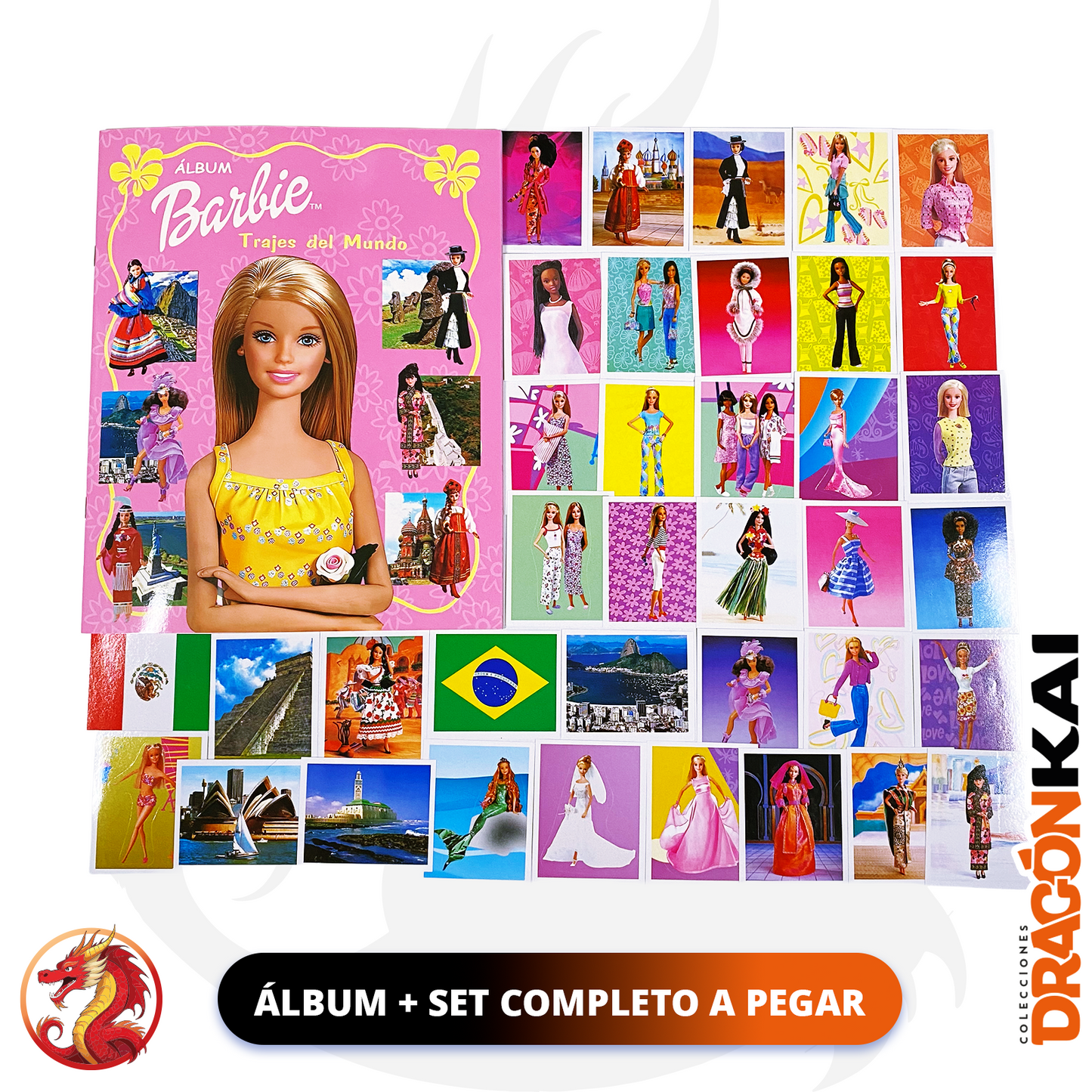 Álbum Barbie Trajes del Mundo (Re. Navarrete) + Set completo a pegar