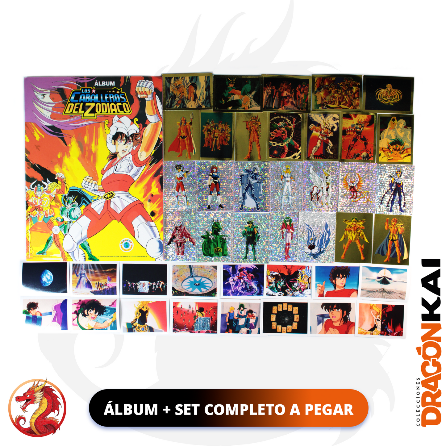 Álbum Caballeros del Zodiaco (Re. Navarrete) + Set completo a pegar