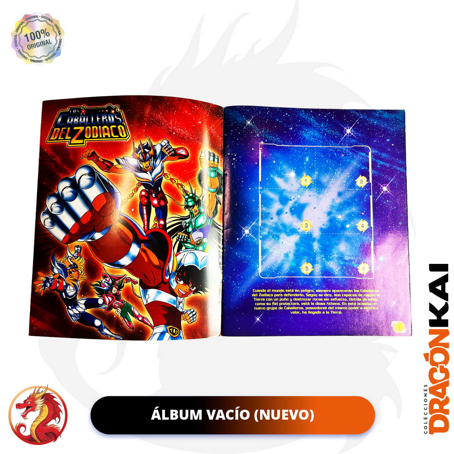 Álbum Caballeros del Zodiaco (Navarrete 2004) + Set completo a pegar