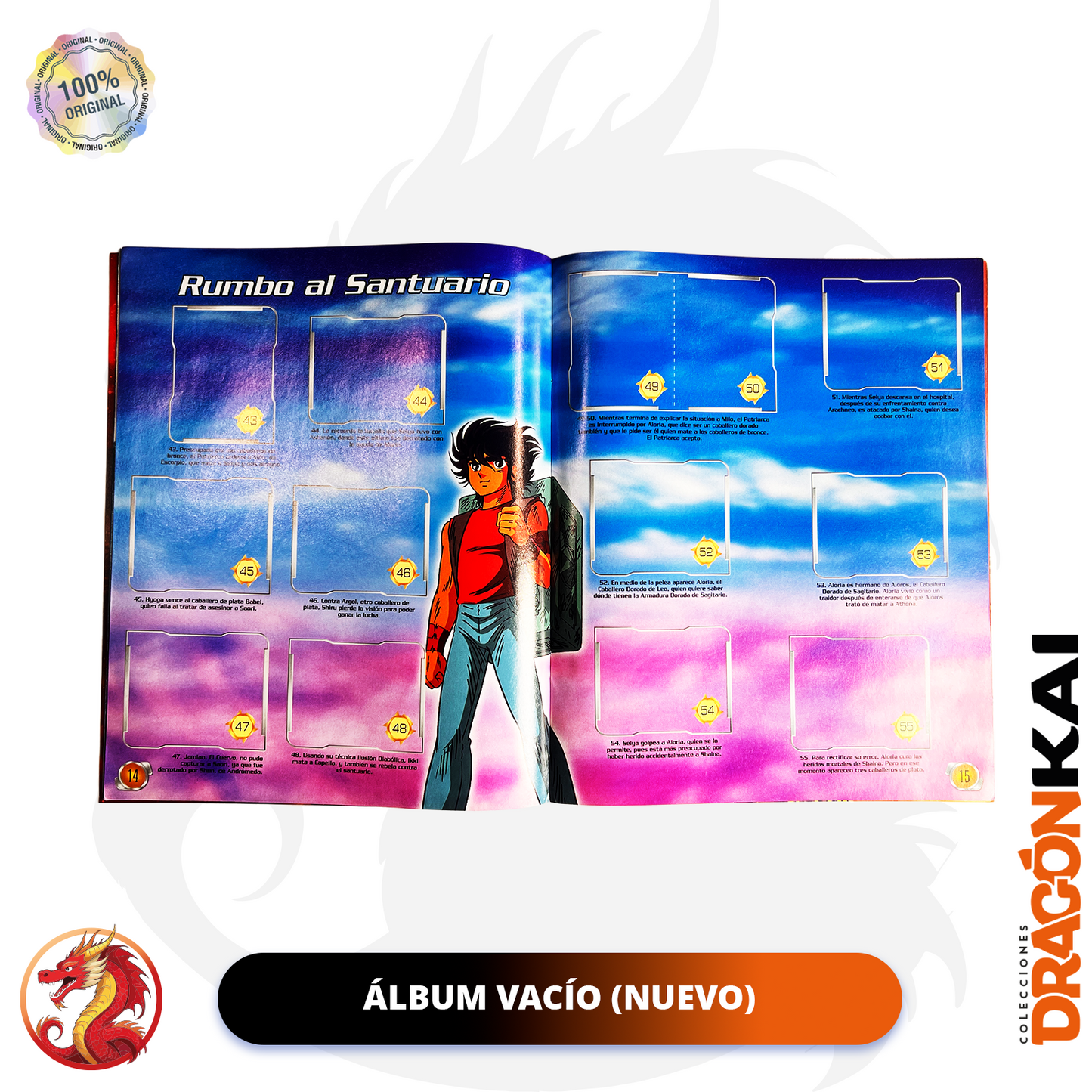 Álbum Caballeros del Zodiaco (Navarrete 2004) + Set completo a pegar