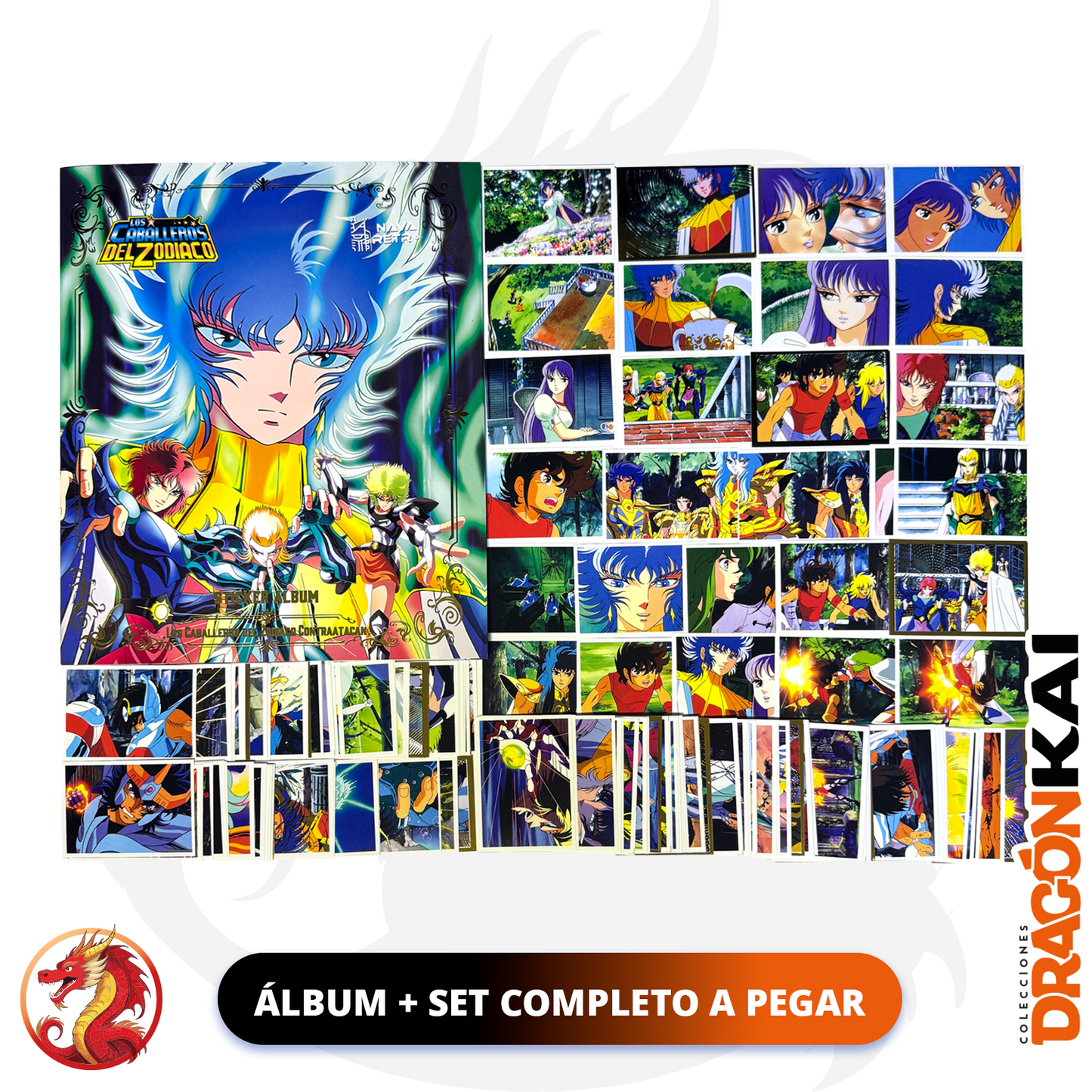 Álbum Los Caballeros del Zodiaco Contraatacan + Set completo a pegar