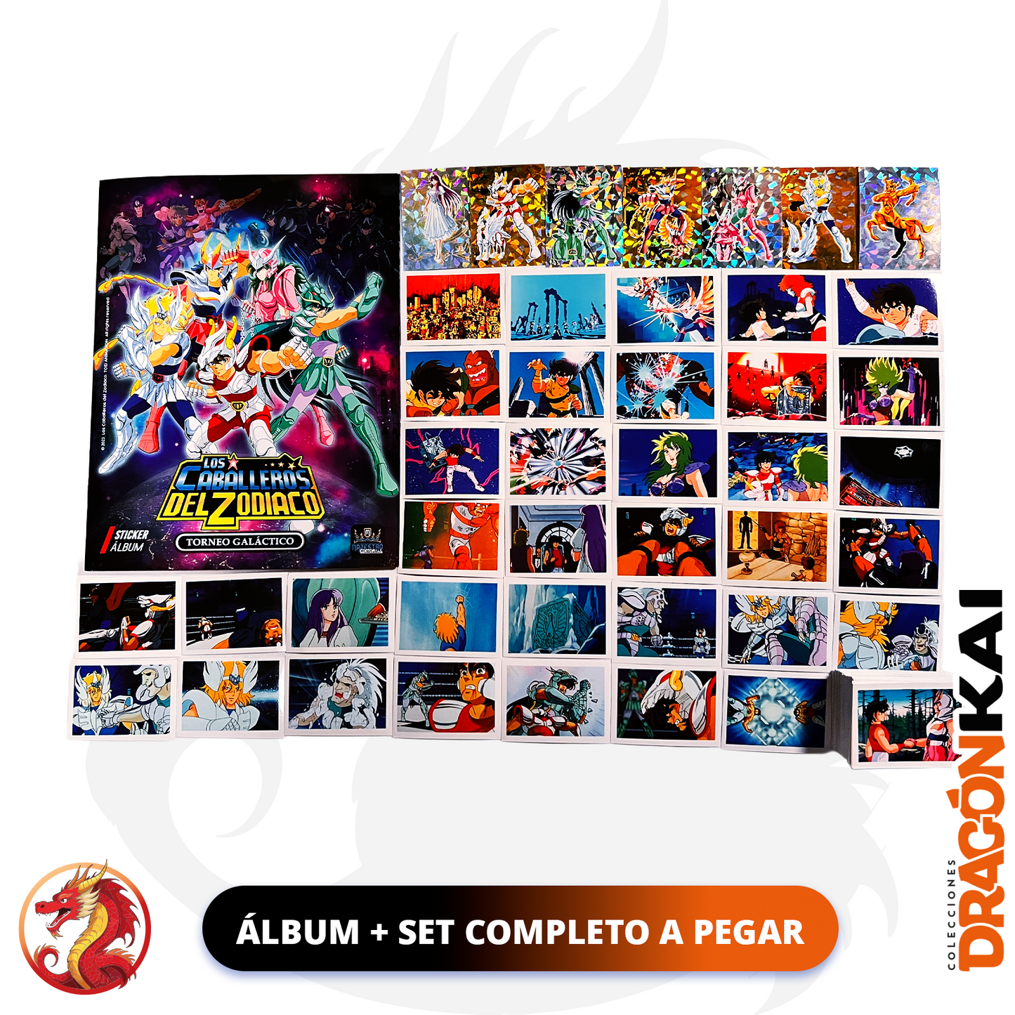 Álbum Caballeros del Zodiaco: Torneo Galáctico + Set completo a pegar