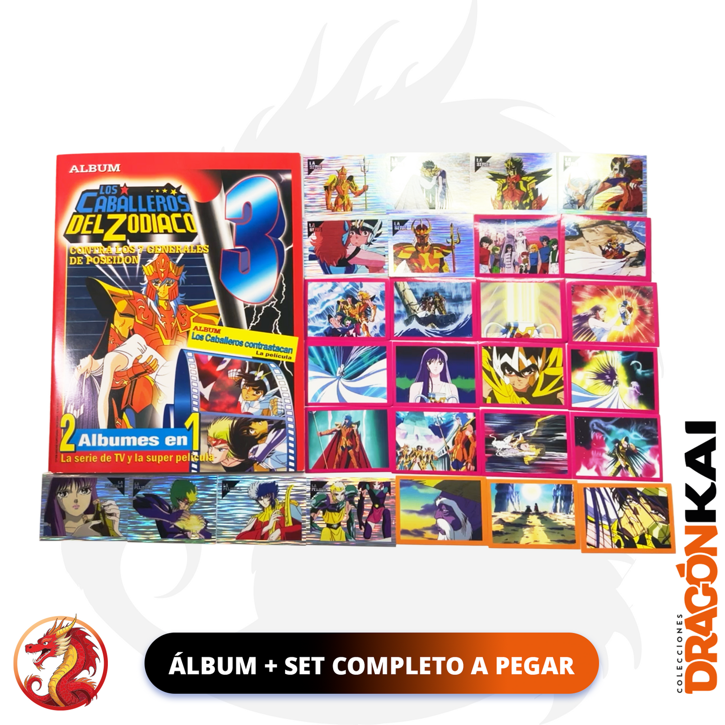 Álbum Caballeros del Zodiaco 3: Saga de Poseidón (Re. Navarrete) + Set completo a pegar