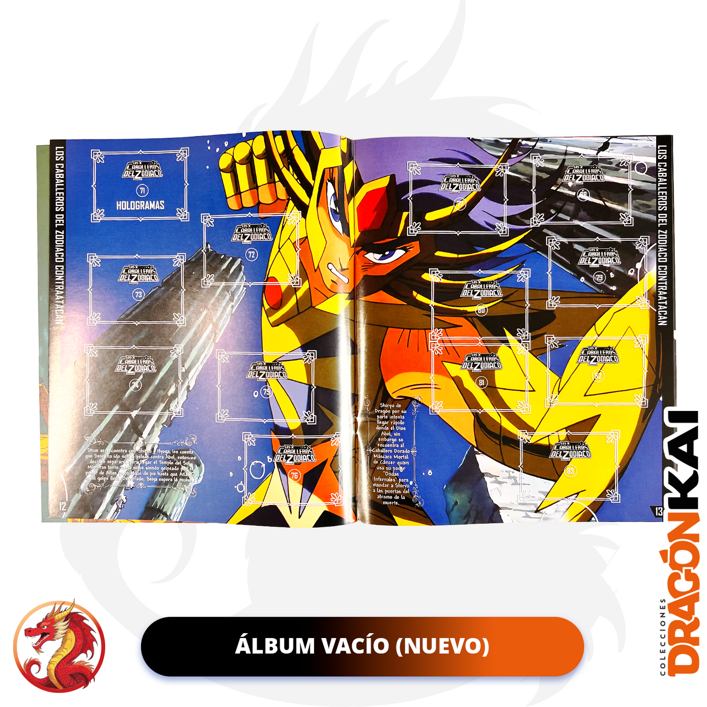 Álbum Los Caballeros del Zodiaco Contraatacan + Set completo a pegar