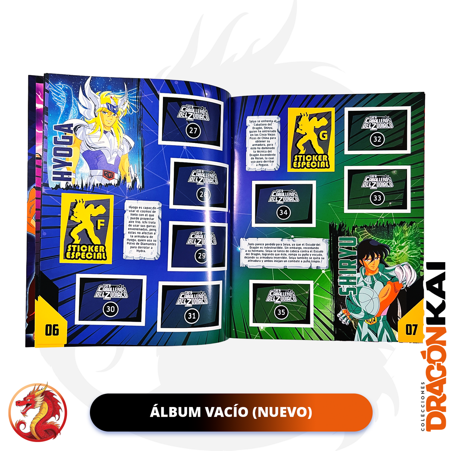 Álbum Caballeros del Zodiaco: Torneo Galáctico + Set completo a pegar
