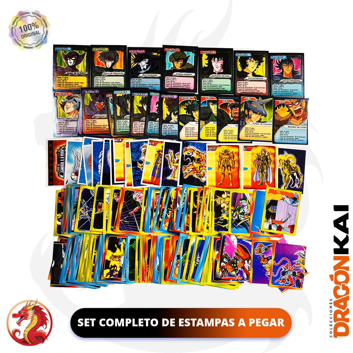 Álbum Caballeros del Zodiaco (Navarrete 2004) + Set completo a pegar