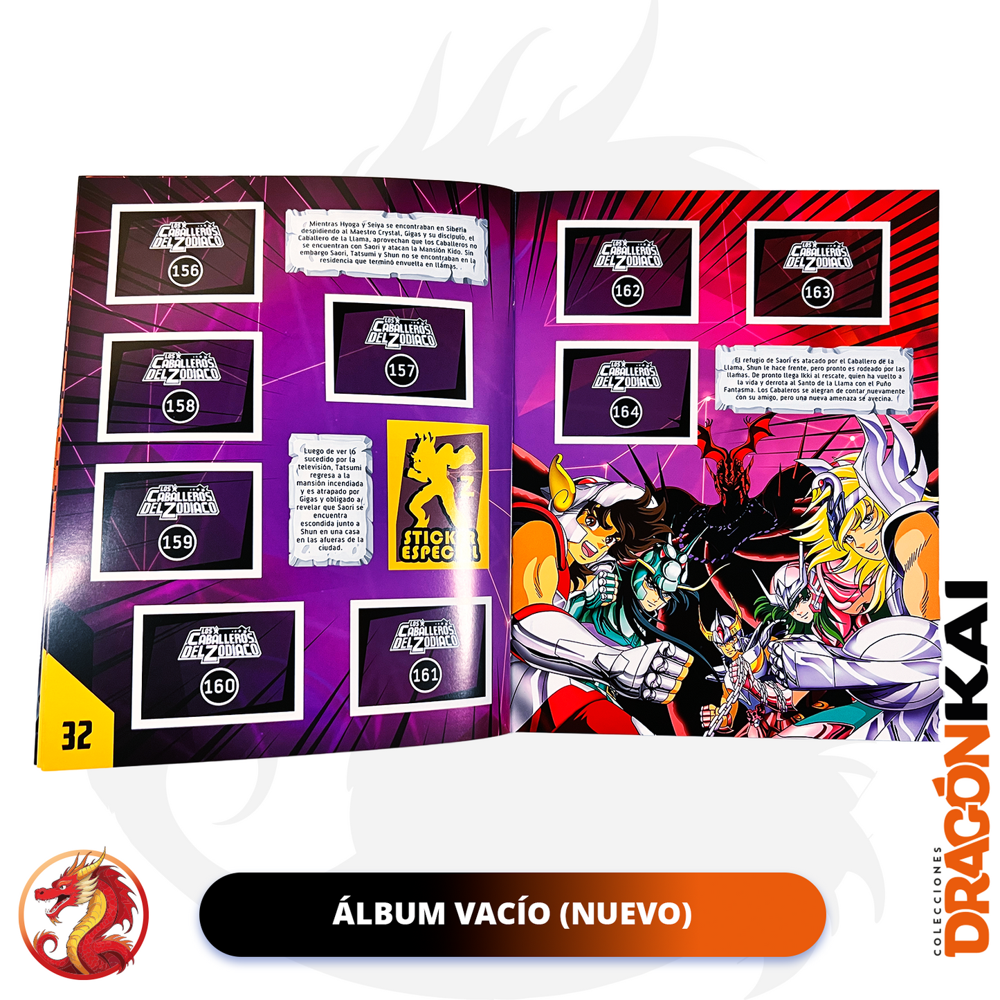 Álbum Caballeros del Zodiaco: Torneo Galáctico + Set completo a pegar