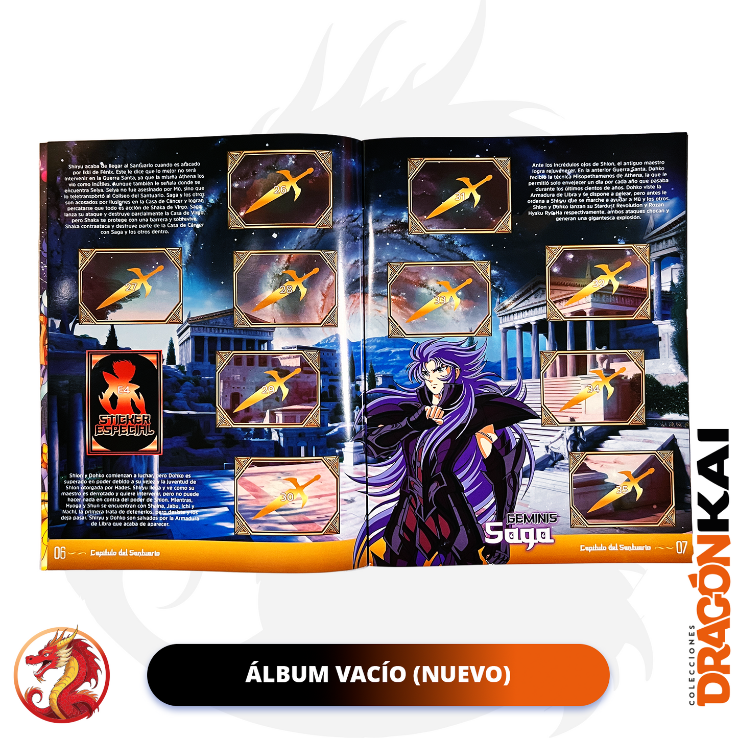Álbum Caballeros del Zodiaco: La Saga de Hades + Set completo a pegar