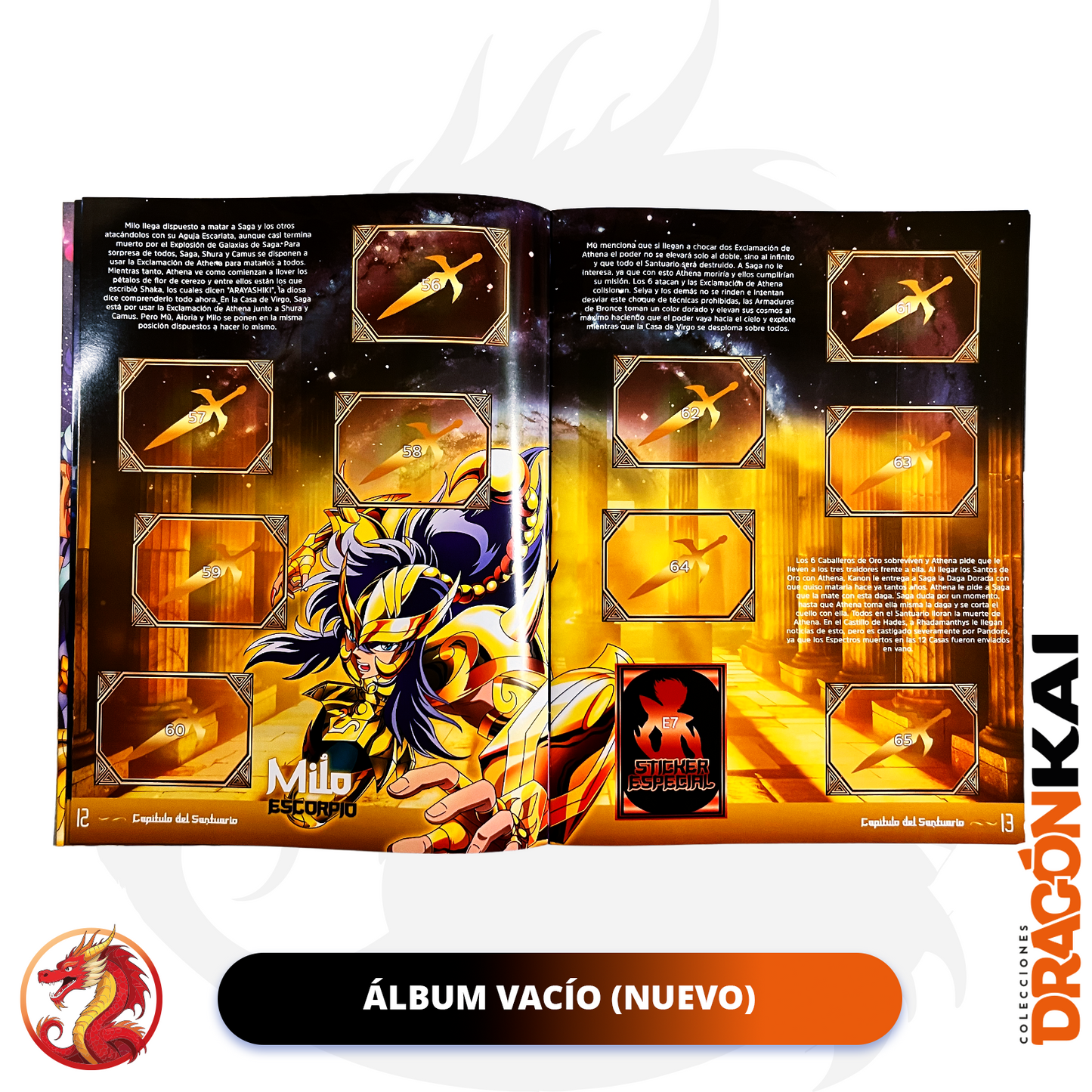 Álbum Caballeros del Zodiaco: La Saga de Hades + Set completo a pegar