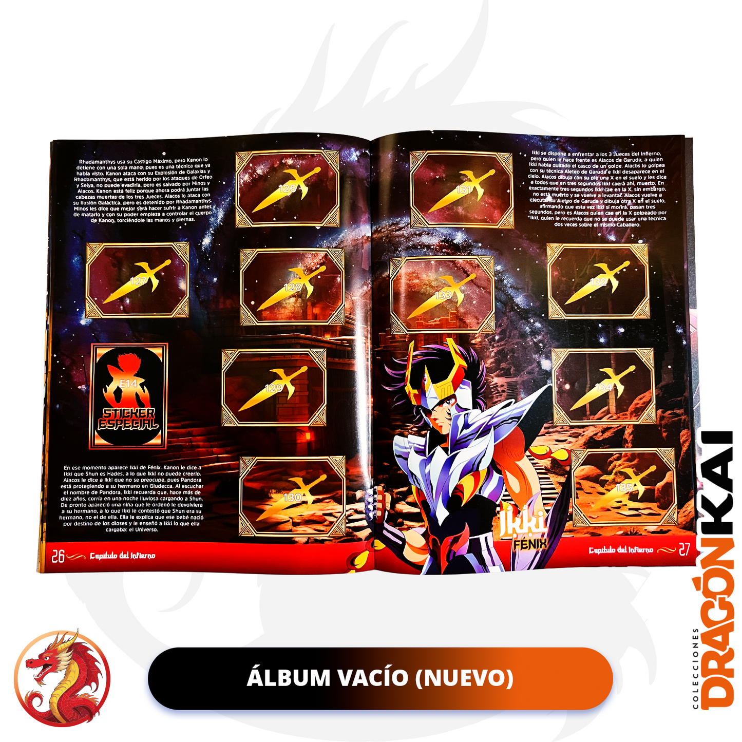 Álbum Caballeros del Zodiaco: La Saga de Hades + Set completo a pegar