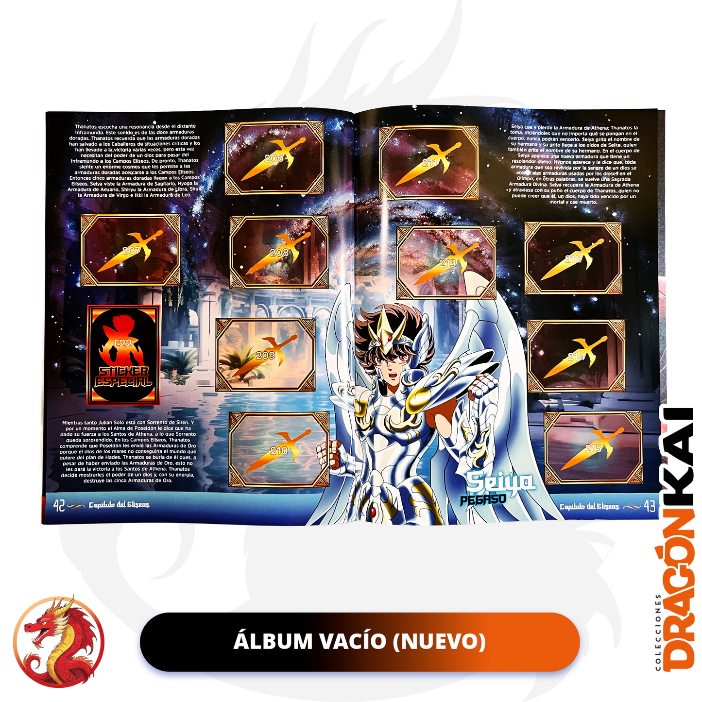 Álbum Caballeros del Zodiaco: La Saga de Hades + Set completo a pegar