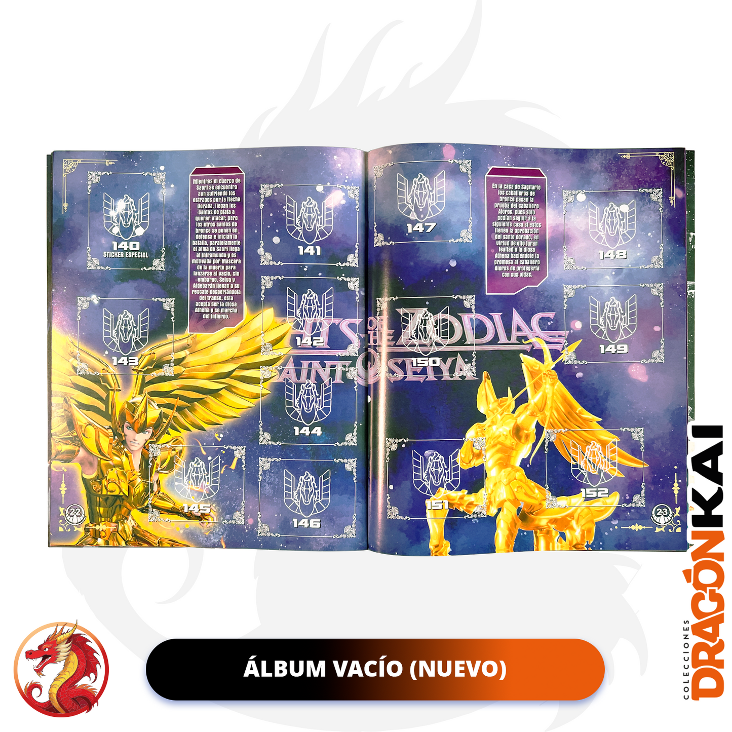 Álbum Caballeros del Zodiaco: Knights of the Zodiac + Set completo a pegar