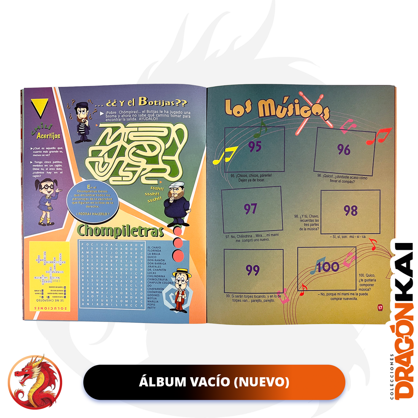 Álbum Chavo del 8 (Re. Navarrete) + Set completo a pegar