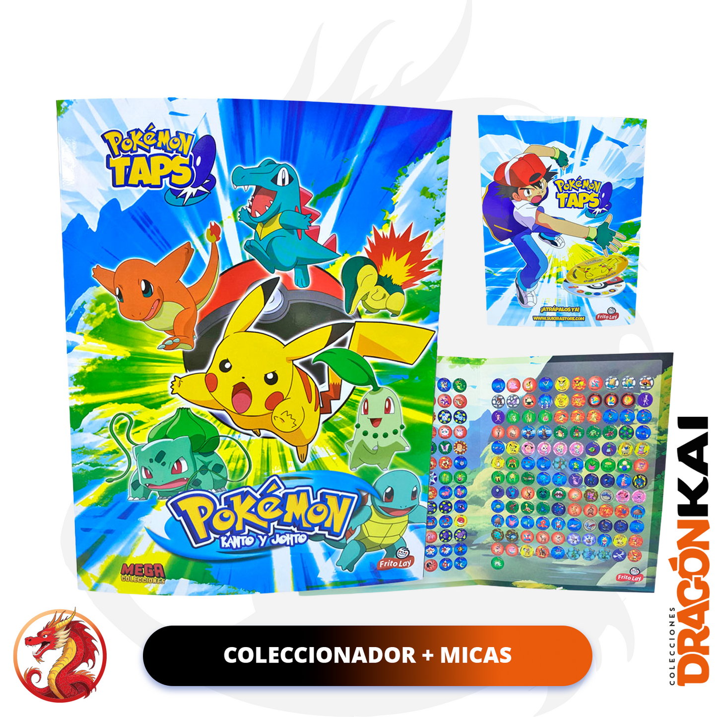 Coleccionador de tazos Pokémon + Micas (NO TAZOS)