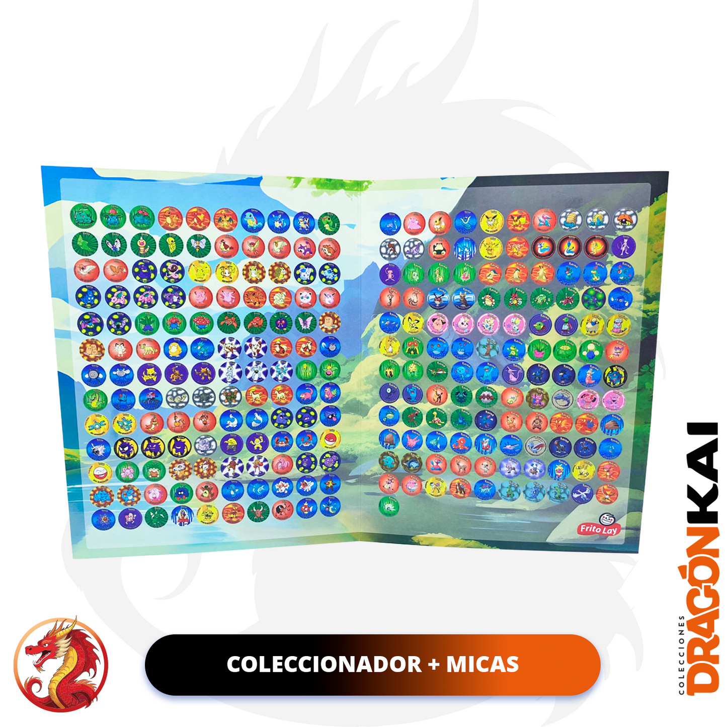 Coleccionador de tazos Pokémon + Micas (NO TAZOS)