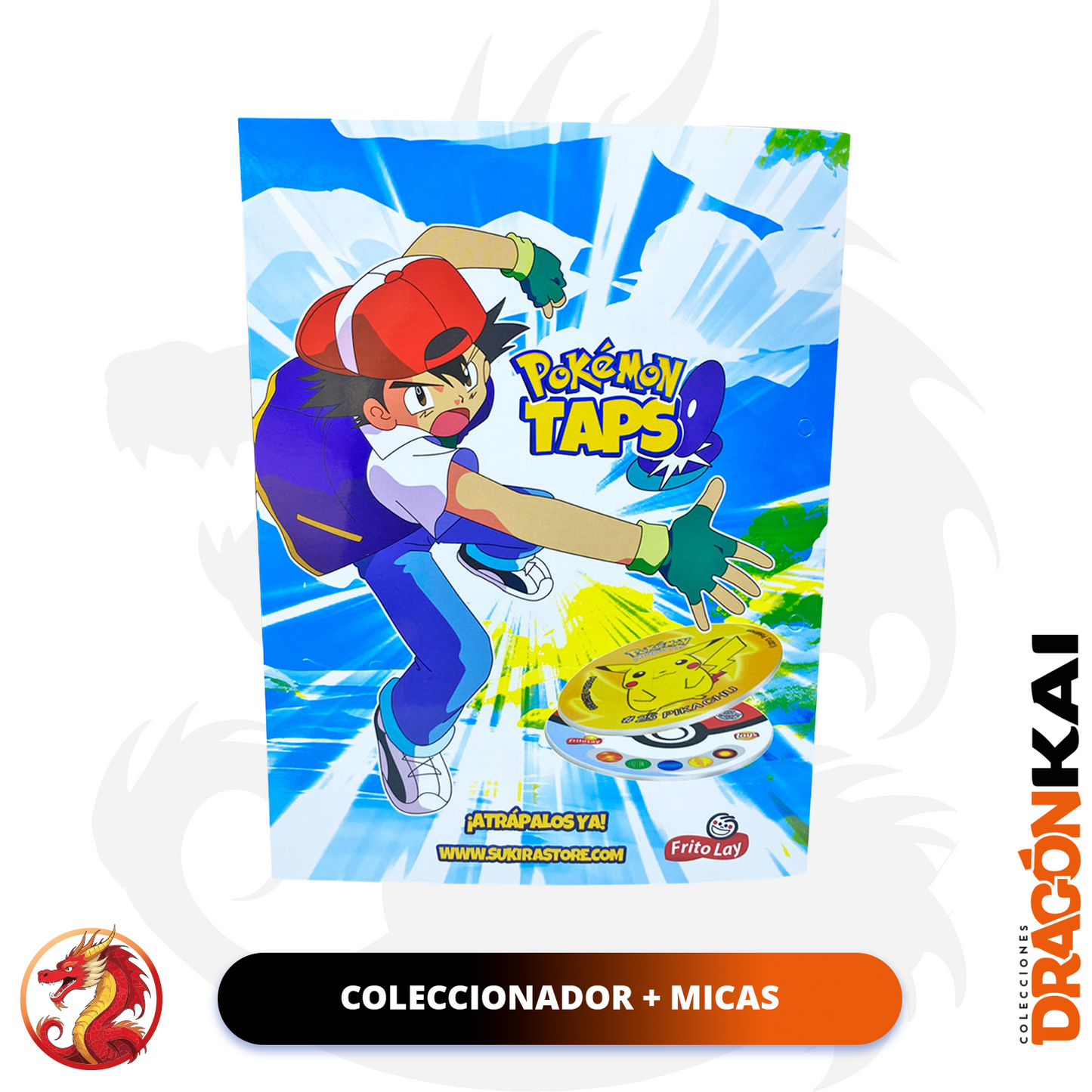 Coleccionador de tazos Pokémon + Micas (NO TAZOS)