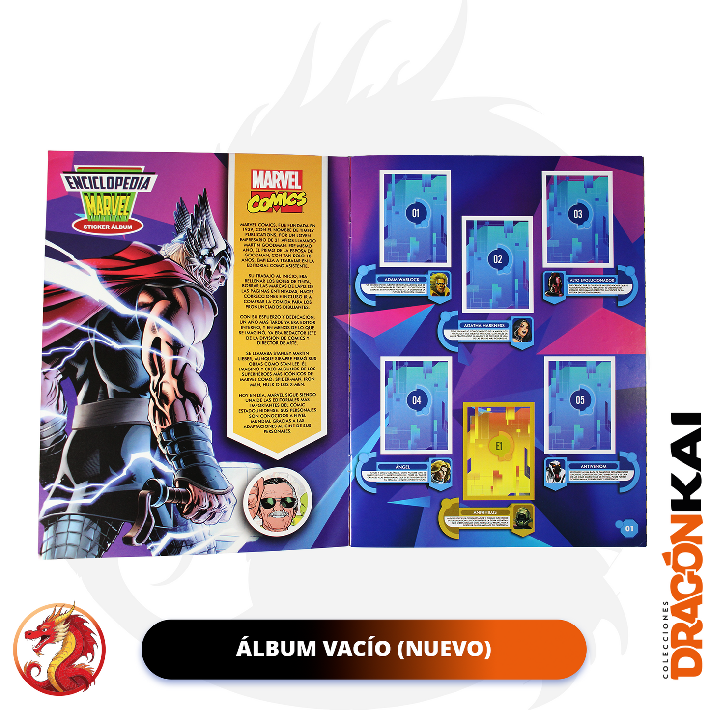 Álbum Enciclopedia Marvel + Set completo a pegar