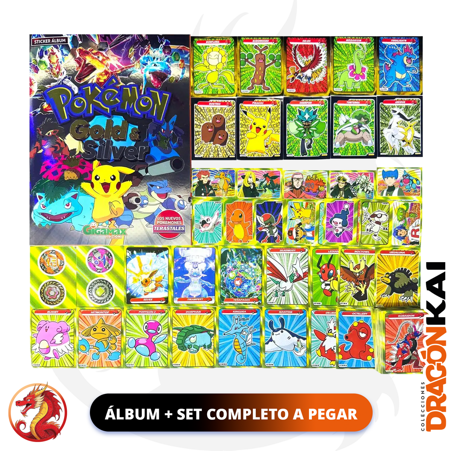 Álbum Pokémon Gold and Silver + Set completo a pegar