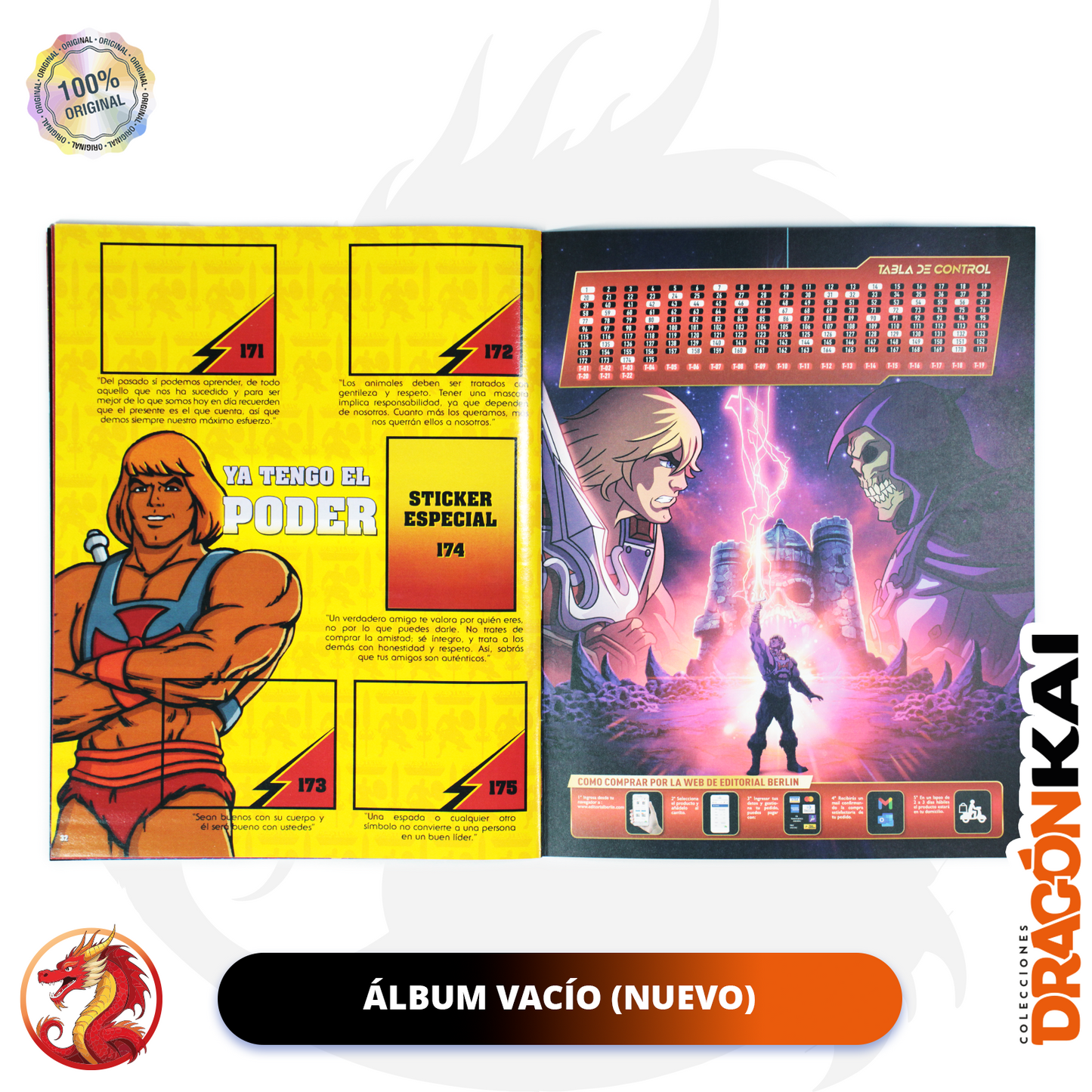 Álbum He Man (Editorial Berlín) + Caja de 50 Sobres