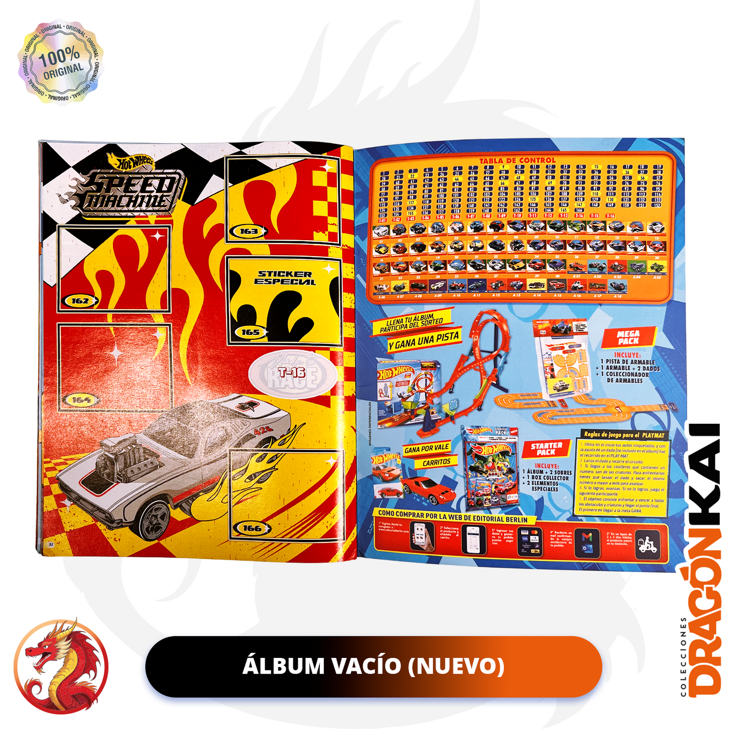 Álbum Hot Wheels (Editorial Berlín) + Set completo de estampas y tarjetas