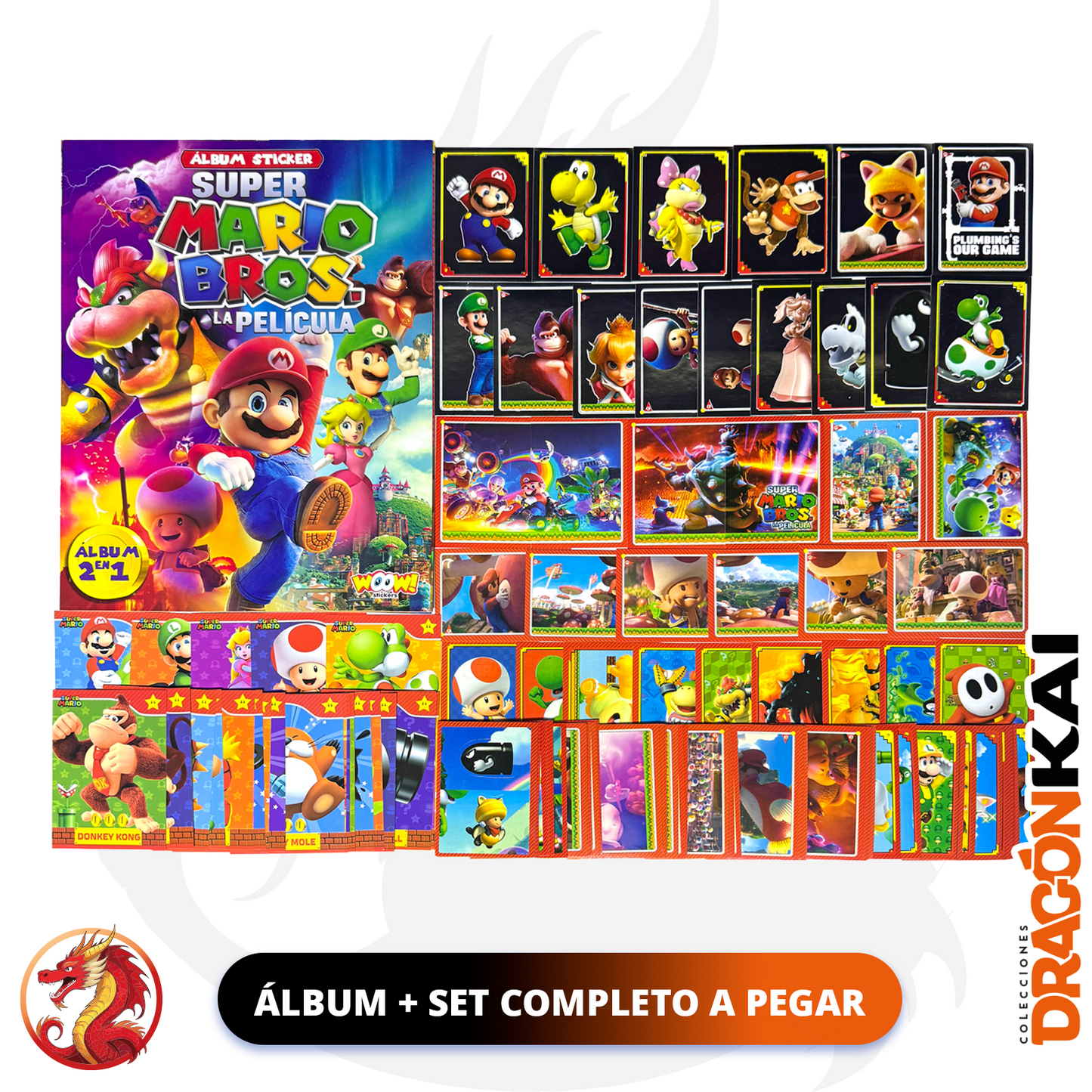 Álbum Super Mario Bros: La Película (Woow Stickers) + Set completo de estampas y tarjetas