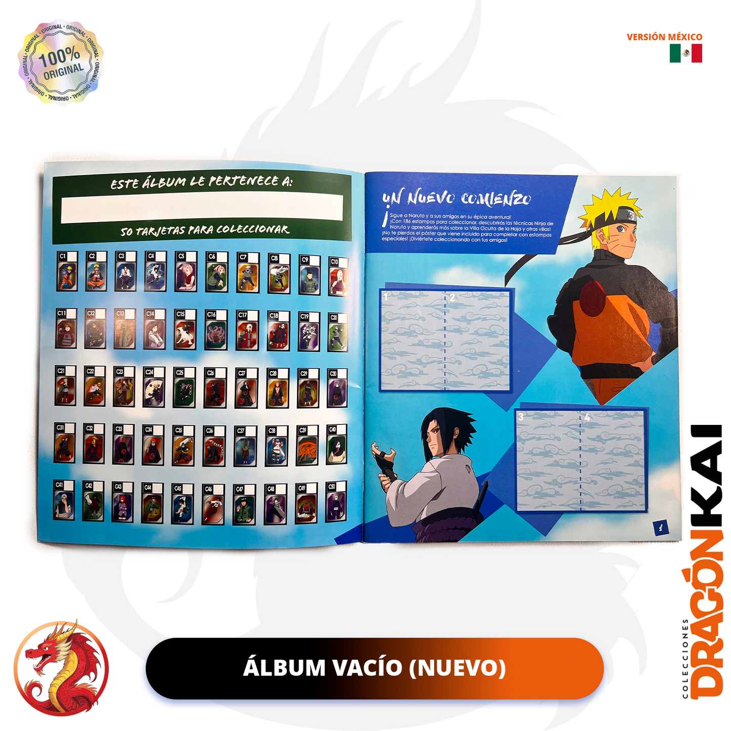 Álbum Naruto Shippuden: Un nuevo comienzo (Panini) + Set completo a pegar (Ver. México)