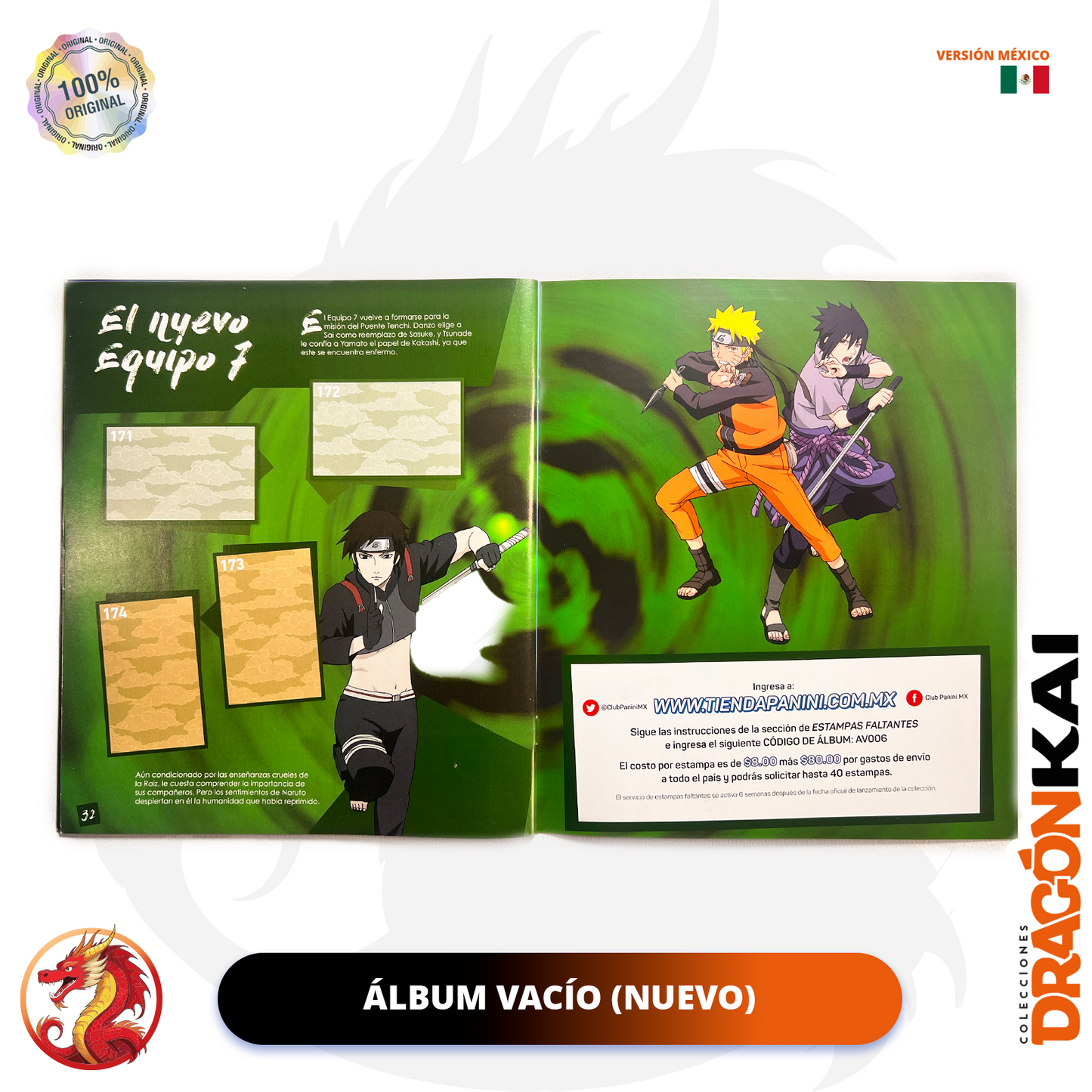 Álbum Naruto Shippuden: Un nuevo comienzo (Panini) + Set completo a pegar (Ver. México)