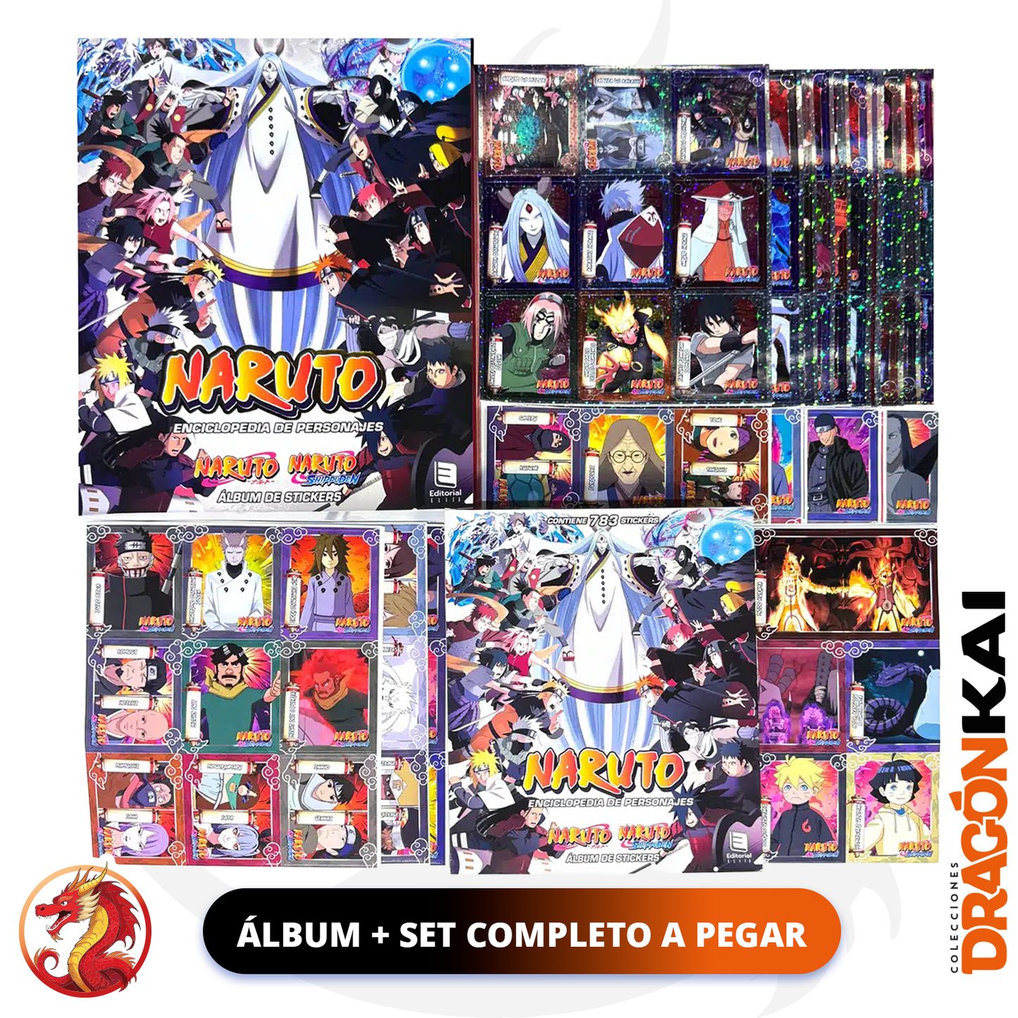 Álbum Enciclopedia Naruto y Naruto Shippuden + Set completo a pegar