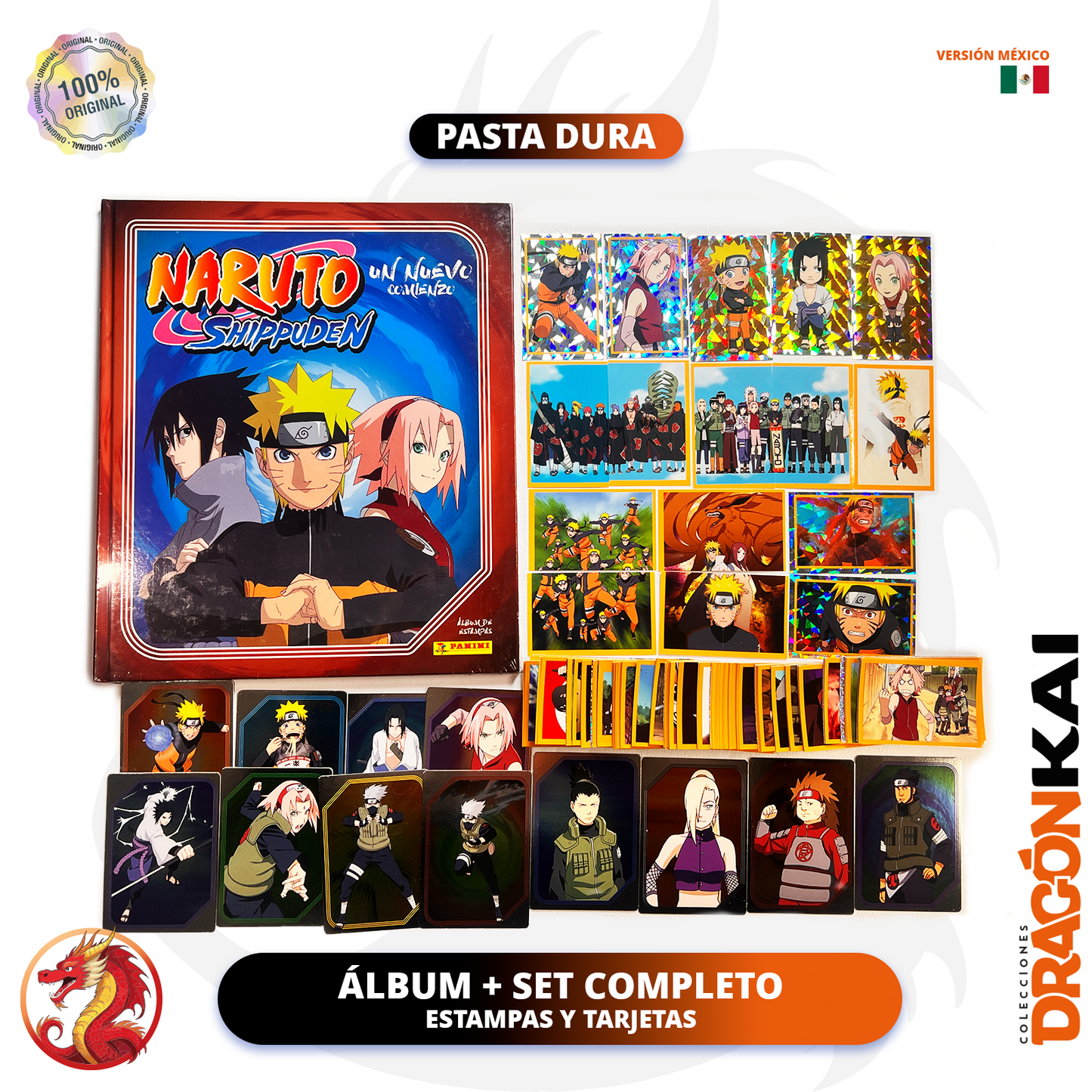 Álbum Pasta Dura Naruto Shippuden: Un nuevo comienzo (Panini) + Set completo a pegar (Ver. México)