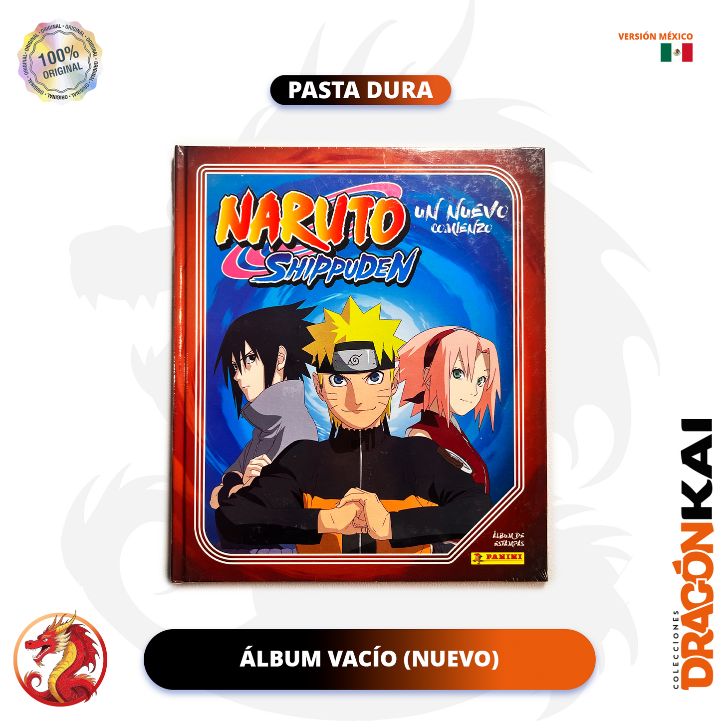 Álbum Pasta Dura Naruto Shippuden: Un nuevo comienzo (Panini) + Set completo a pegar (Ver. México)