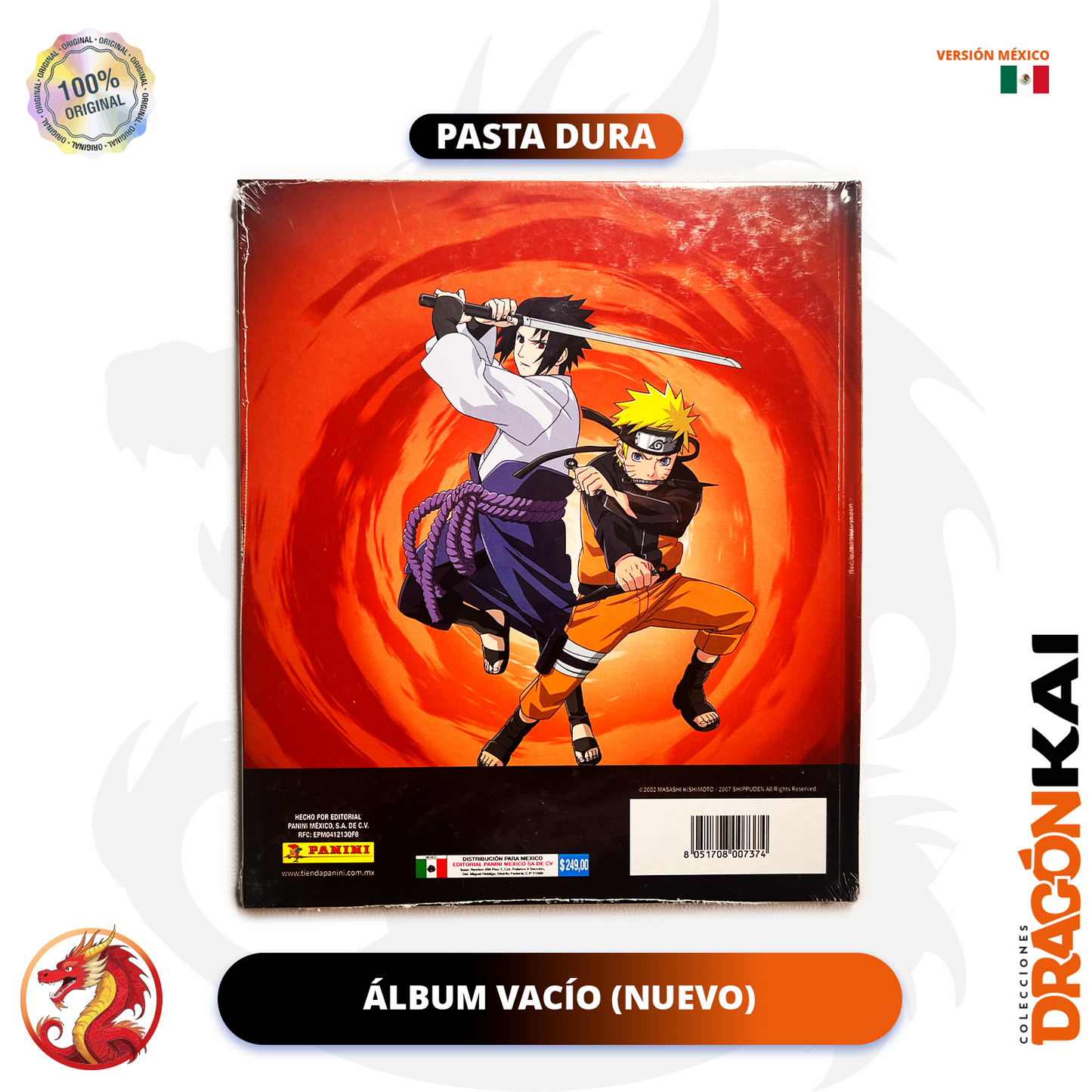 Álbum Pasta Dura Naruto Shippuden: Un nuevo comienzo (Panini) + Set completo a pegar (Ver. México)