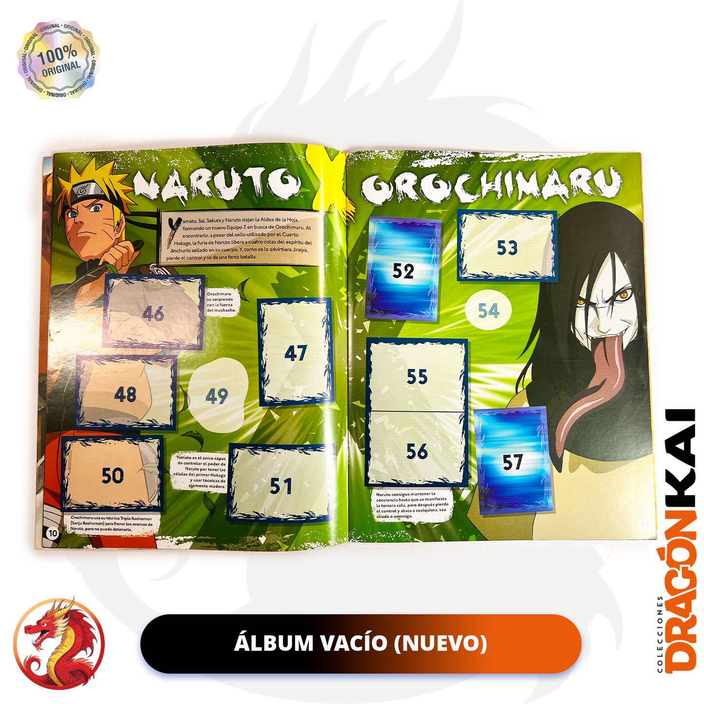 Álbum Naruto Shippuden 2022 (Panini) + Set completo de tarjetas y estampas a pegar