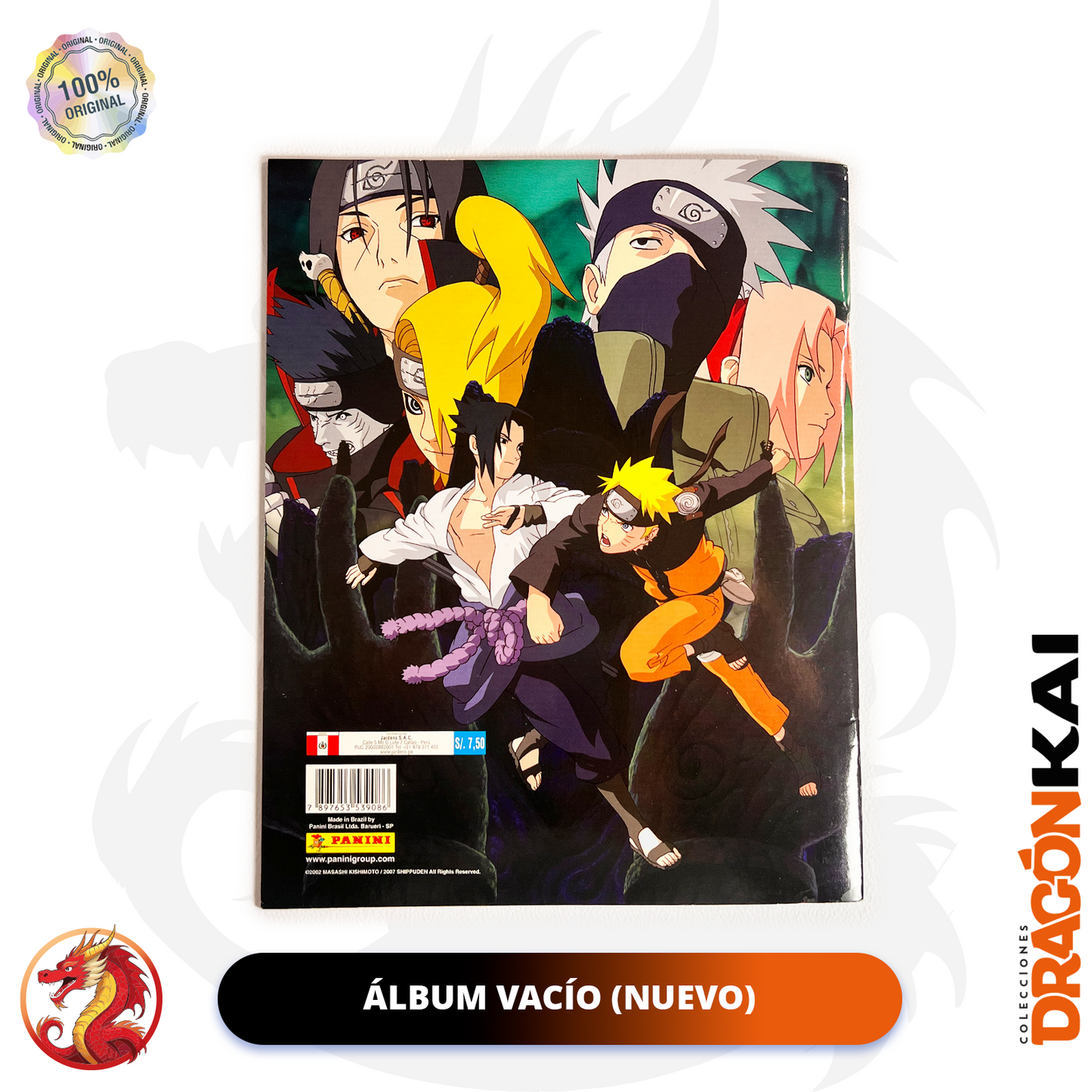 Álbum Naruto Shippuden 2022 (Panini) + Set completo de tarjetas y estampas a pegar