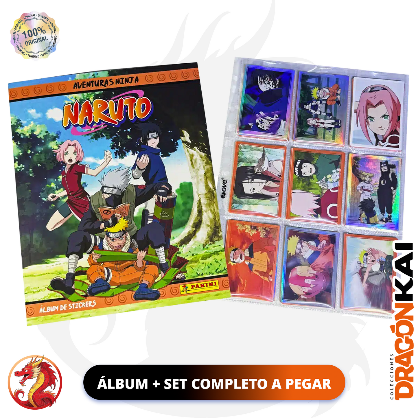 Álbum Naruto Aventuras Ninja (Panini) + Set completo a pegar