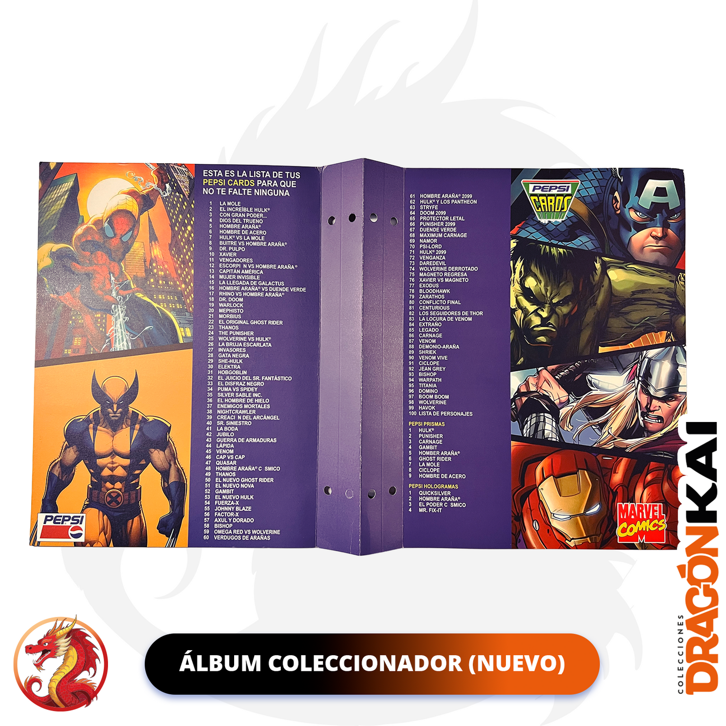 Pepsi Cards Marvel (Re.) | Set completo de tarjetas + coleccionador y micas