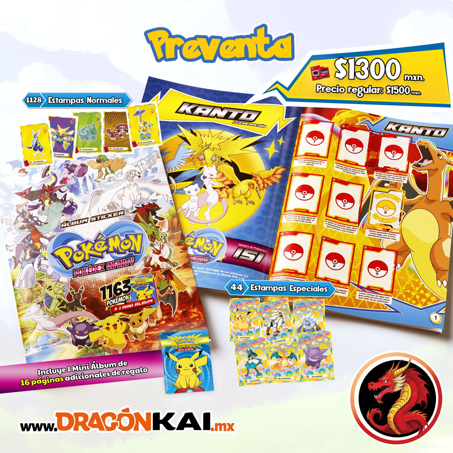 PRE VENTA: Álbum Enciclopedia Pokémon – Pokedex Infinity + Mini Álbum + Set completo a pegar