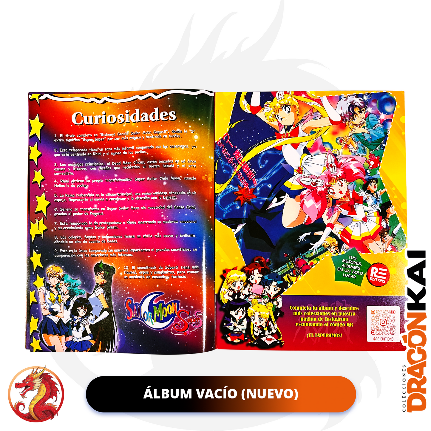 Álbum Sailor Moon Super S (Re. Salo) + Set completo a pegar