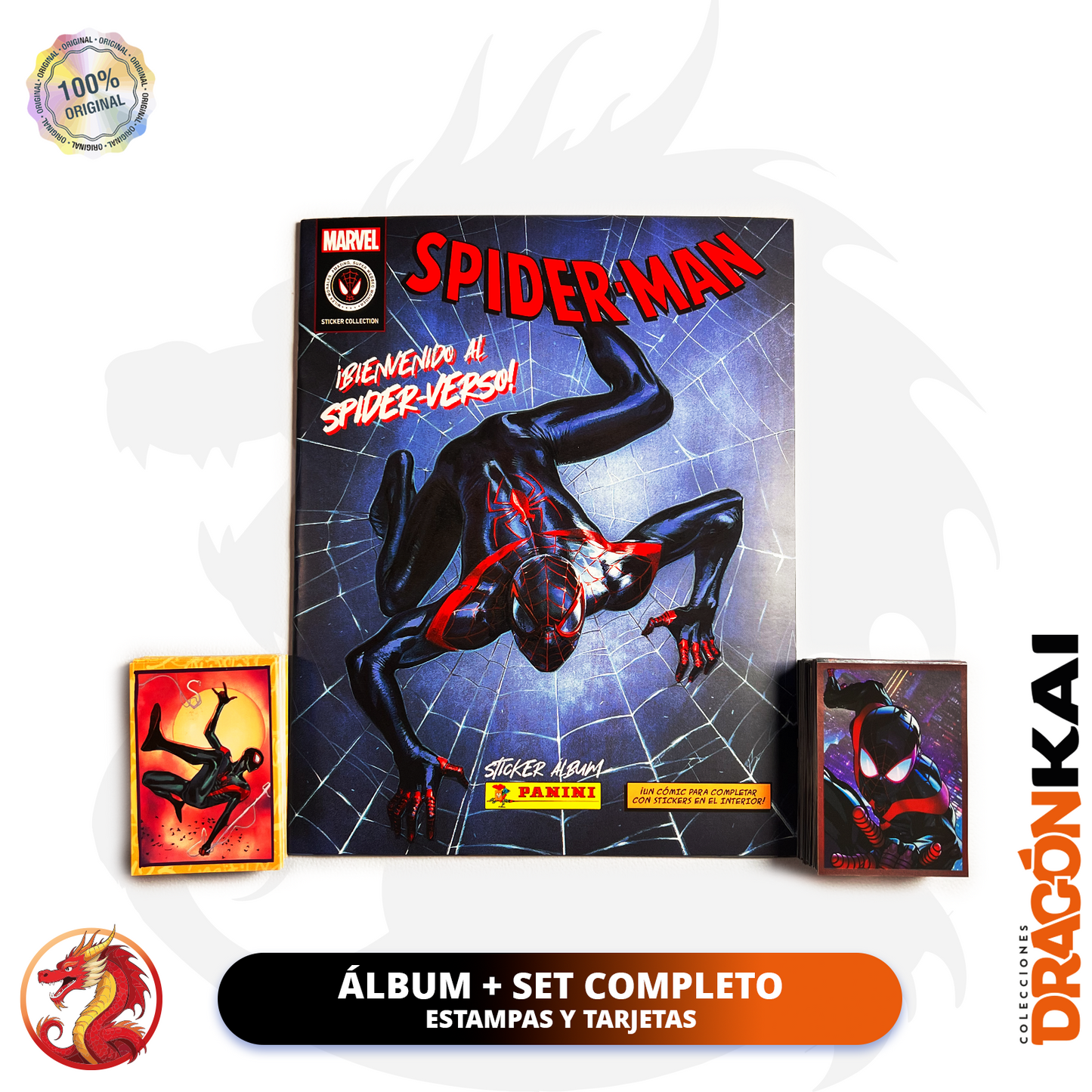 Álbum Spiderman Multiverso (Panini) + Set completo de tarjetas y estampas a pegar