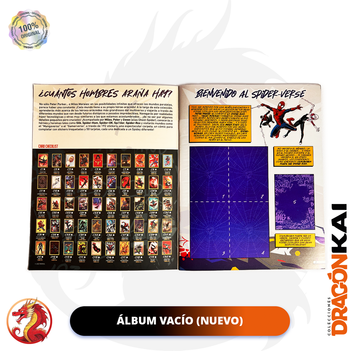 Álbum Spiderman Multiverso (Panini) + Set completo de tarjetas y estampas a pegar
