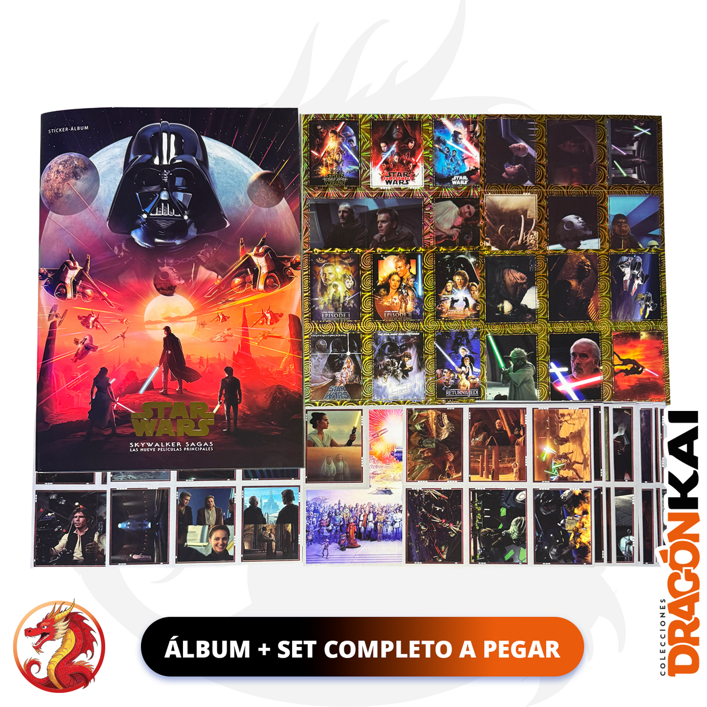 Álbum Star Wars: Todas las películas + Set completo a pegar