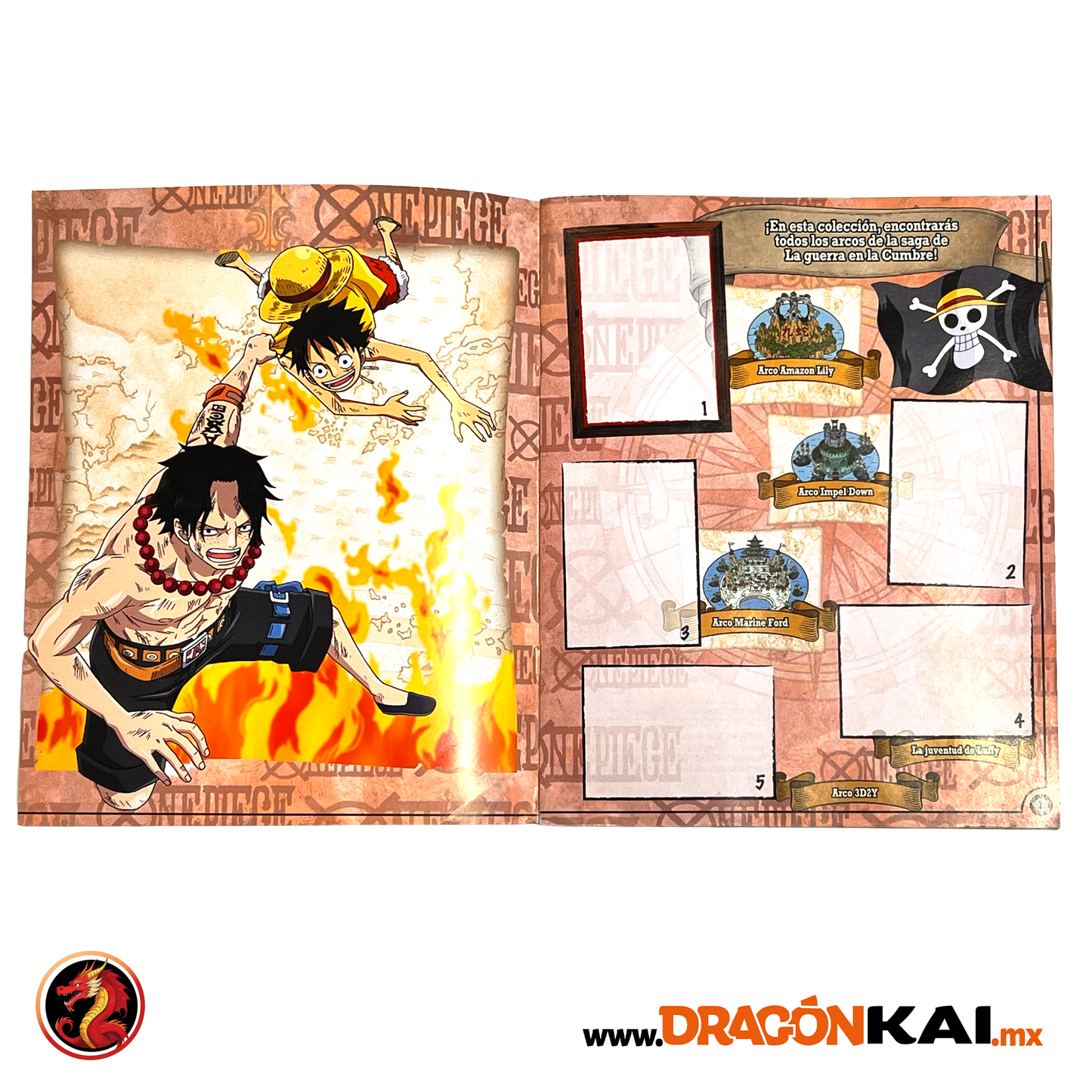 Álbum One Piece: La Guerra en la Cumbre (Panini 2022) + Set completo a pegar