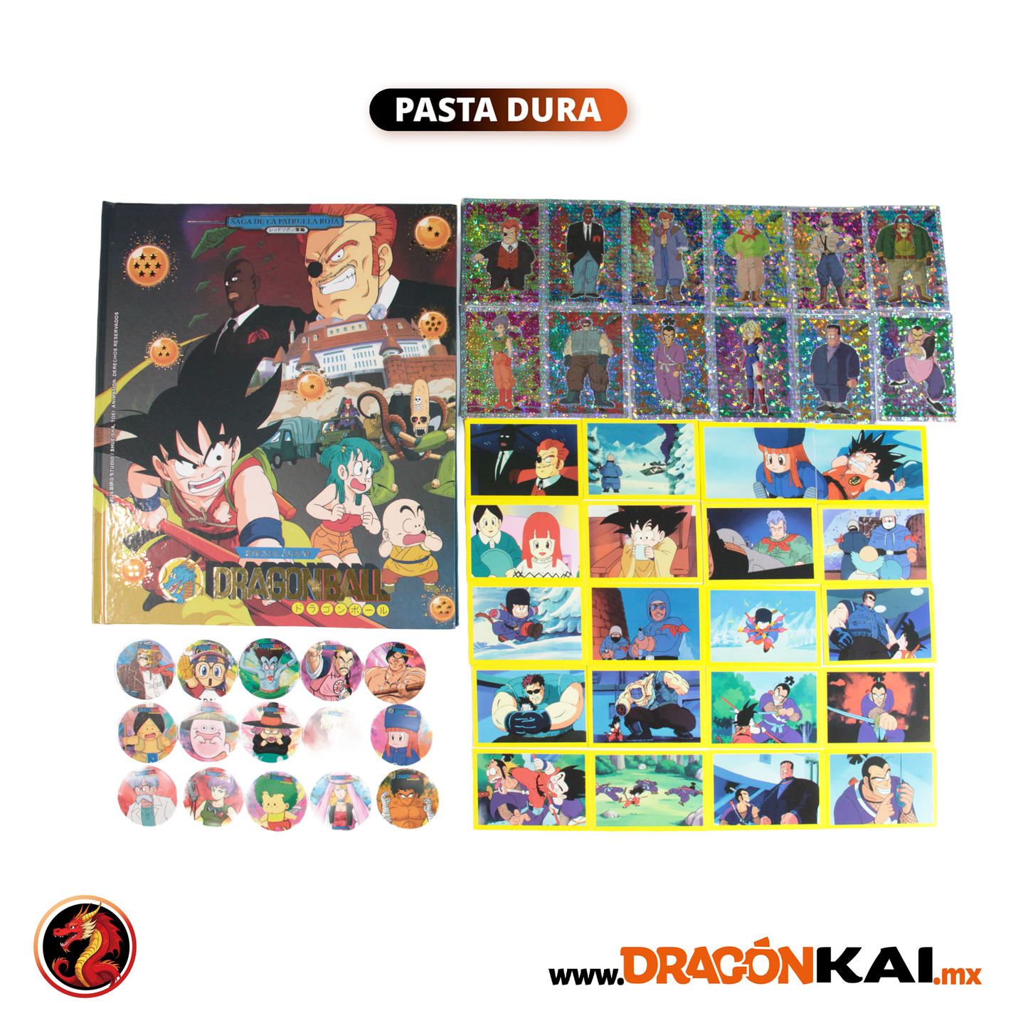 Álbum Pasta Dura Dragon Ball 2: Saga de la Patrulla Roja + Set completo y tazos