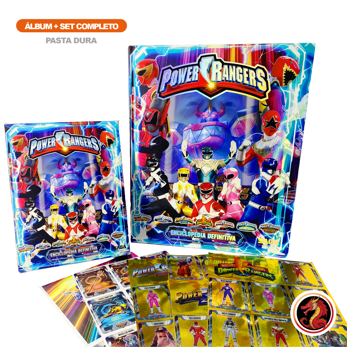 Álbum Pasta Dura - Enciclopedia Power Rangers + Set Completo a pegar