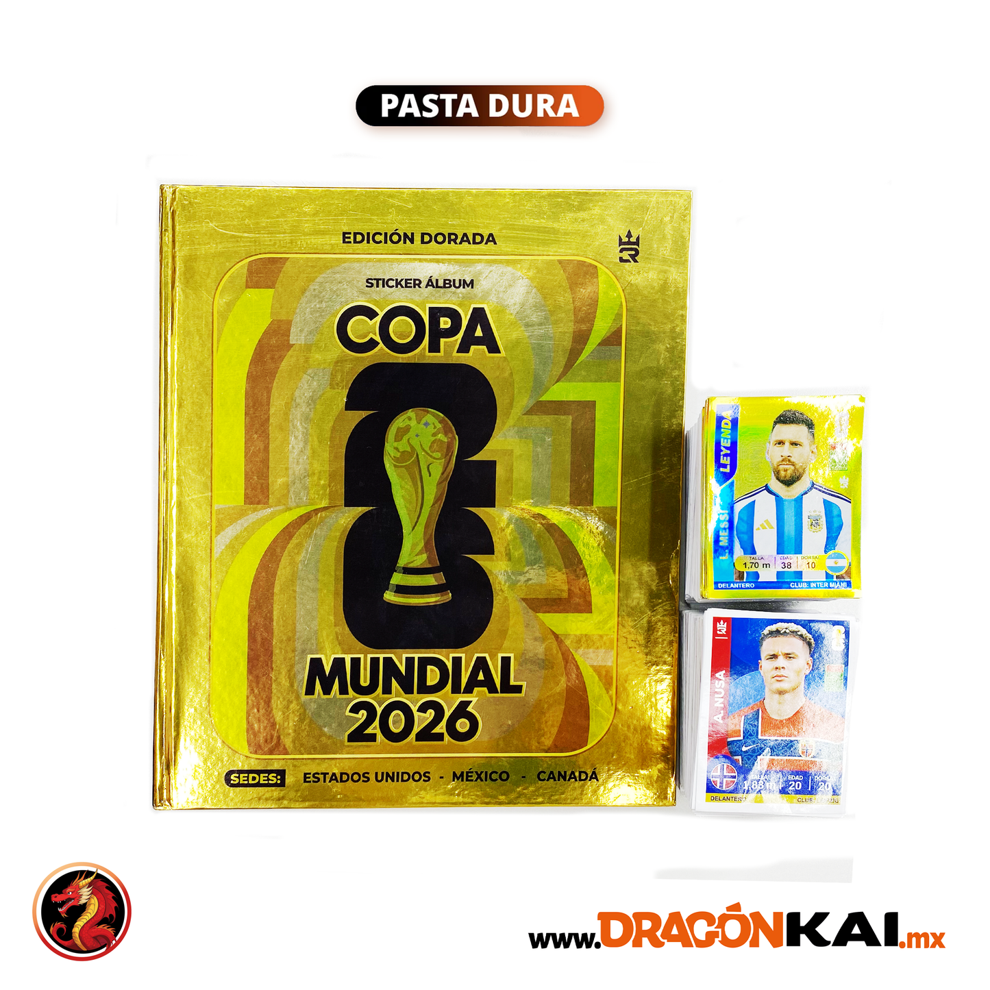 Álbum Pasta Dura Dorado Copa Mundial 2026 (Editorial 3 Reyes) + Set completo a pegar