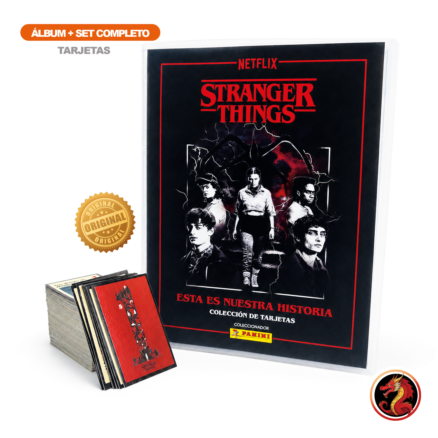Colección completa de tarjetas Stranger Things + Coleccionador (Panini 2026)