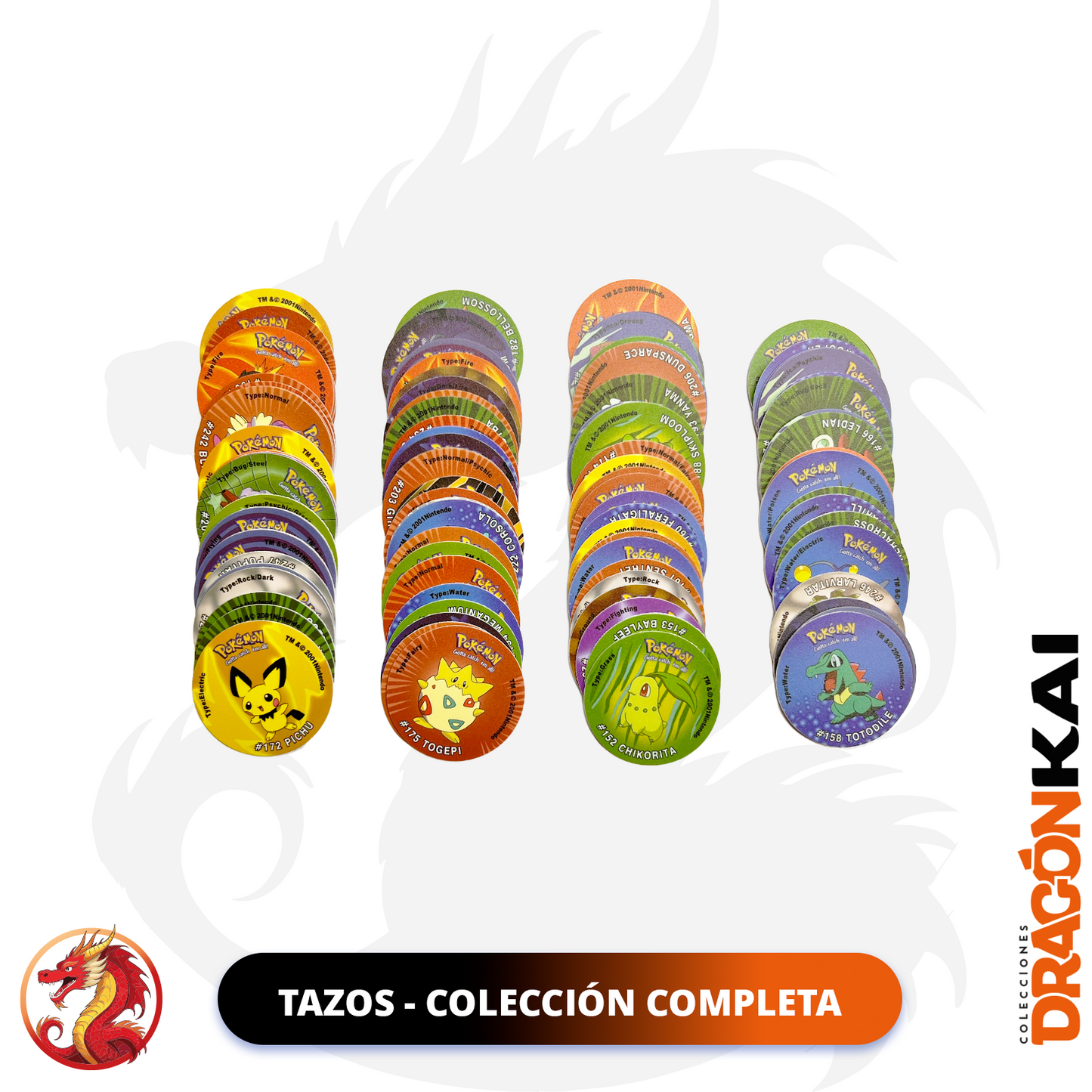 Tazos Pokemon Generación 2. Colección completa (Custom Ver.) 100 piezas