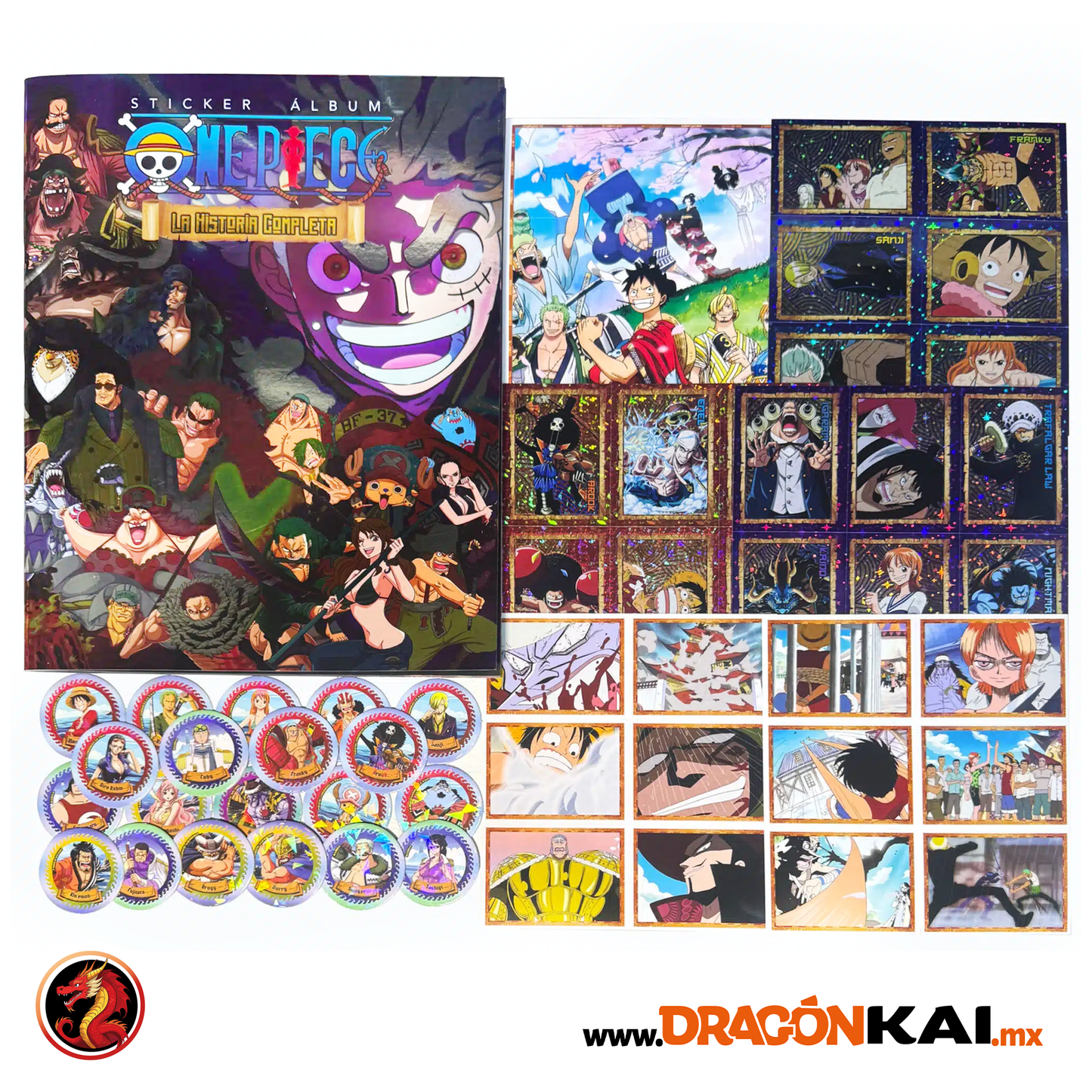 Álbum One Piece: La Historia Completa + Set completo a pegar y Caps