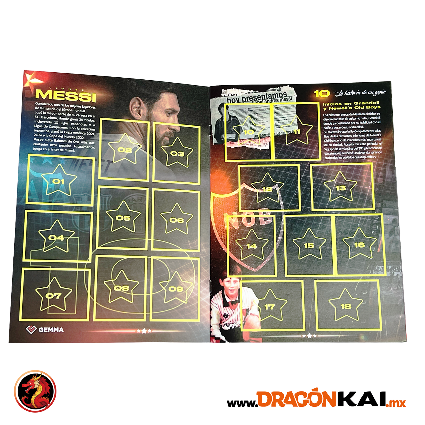 Album Lionel Messi: La Historia de un Genio + set completo a pegar