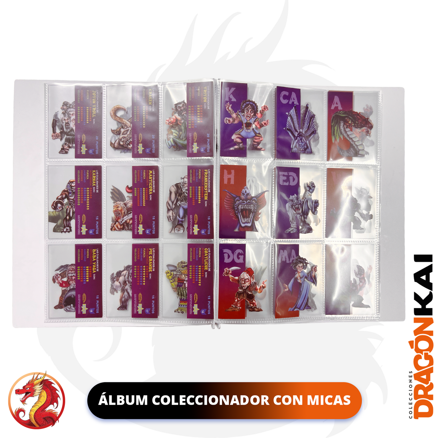 Colección de Tarjetas Monstruos de Bolsillo. Set completo + Álbum coleccionador