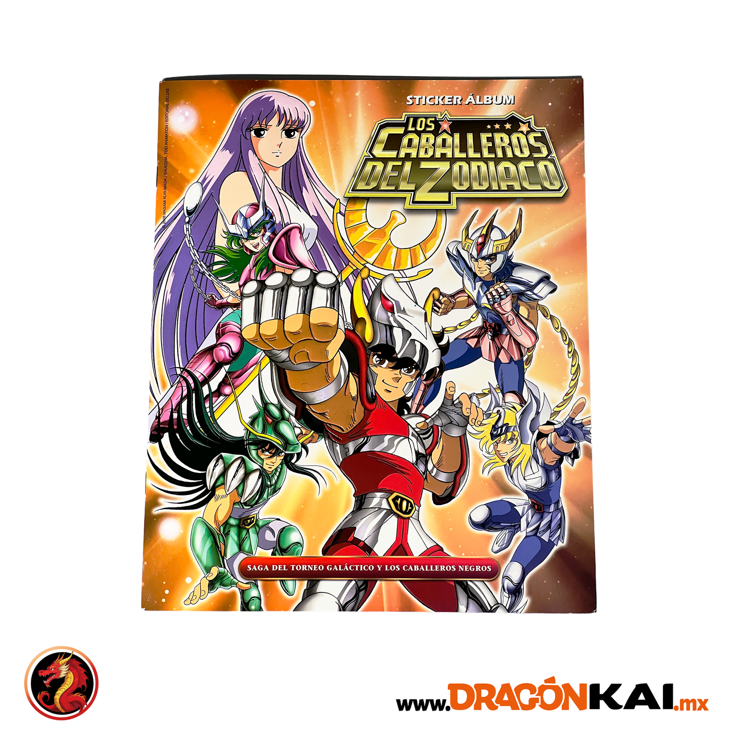 Colección Caballeros del Zodiaco: Saga del Torneo Galáctico y Los Caballeros Negros. Álbum + 2 cajas de 30 sobres